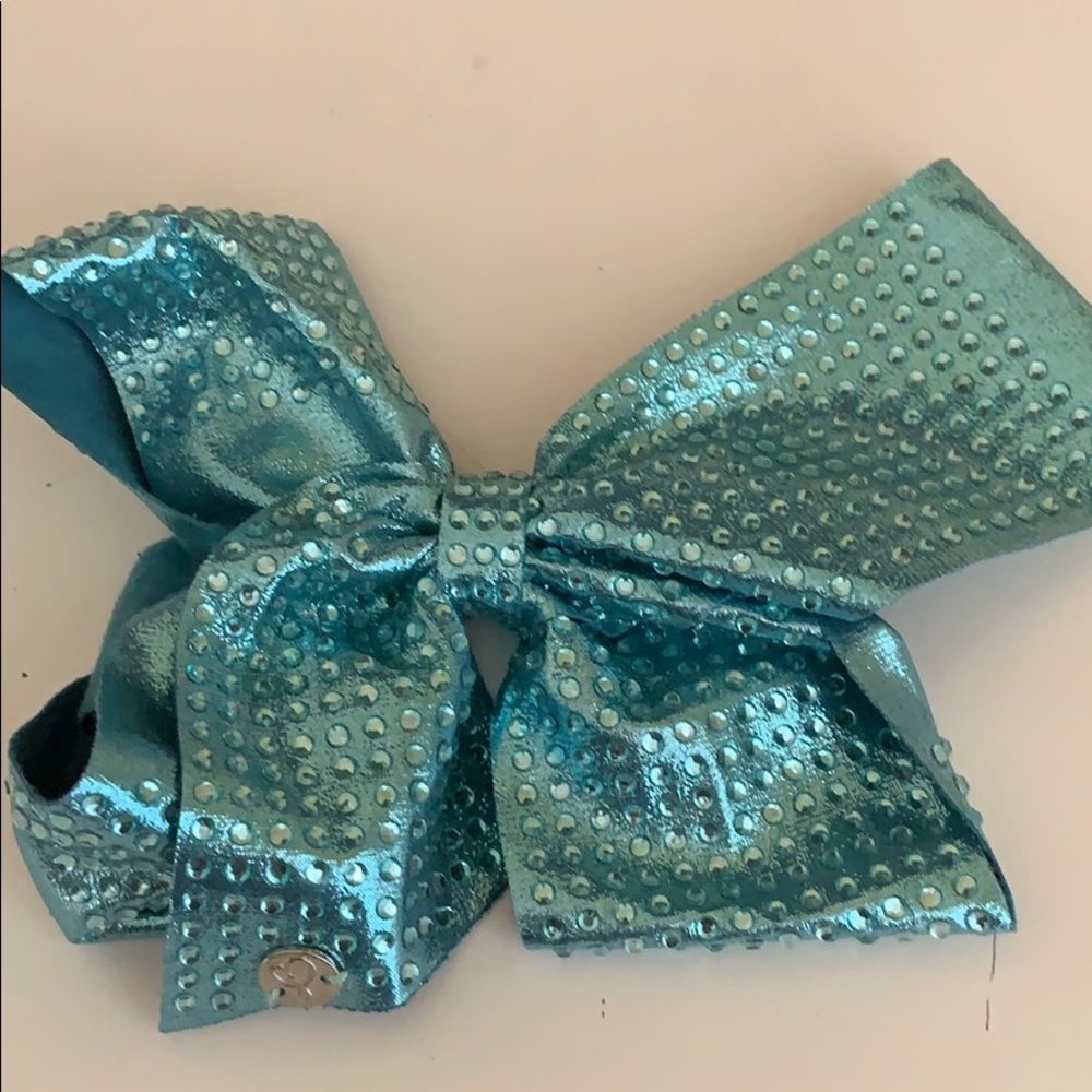 jojo blue bow with rhinestones